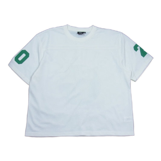 STUSSY ステューシー Mesh Footboll Jersey メッシュ フットボール ジャージTシャツ ホワイト系 L【中古】