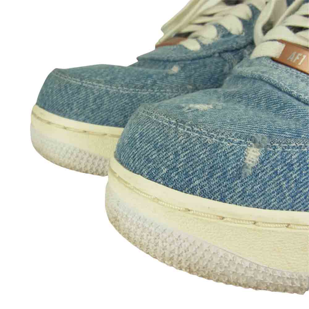 NIKE ナイキ CI5766-994 × Levi's リーバイス Air Force 1 Low By You White Denim エアフォース ロー バイユー ダメージ デニム スニーカー インディゴブルー系 27㎝【中古】
