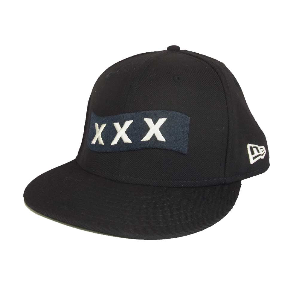 GOD SELECTION XXX ゴッドセレクション ×NEW ERA ニューエラ XXX ロゴ ベースボール キャップ ブラック系 56.8cm程【中古】