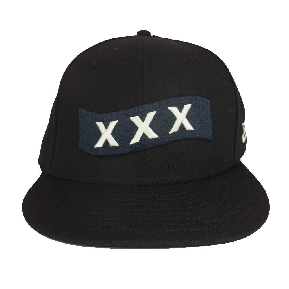 GOD SELECTION XXX ゴッドセレクション ×NEW ERA ニューエラ XXX ロゴ ベースボール キャップ ブラック系 56.8cm程【中古】