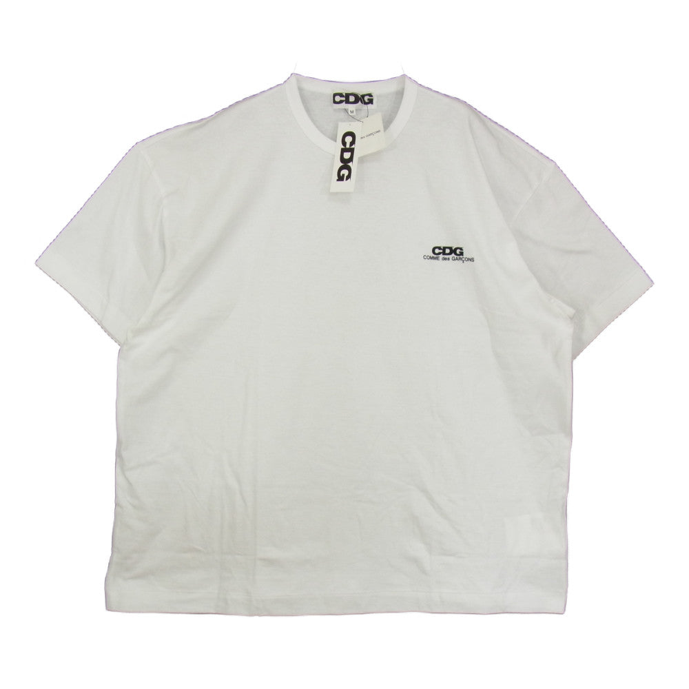 COMME des GARCONS コムデギャルソン SZ-T057 OVERSIZED T-SHIRT CDG ビッグ ロゴ オーバーサイズ 半袖 Tシャツ ホワイト系 M【新古品】【未使用】【中古】