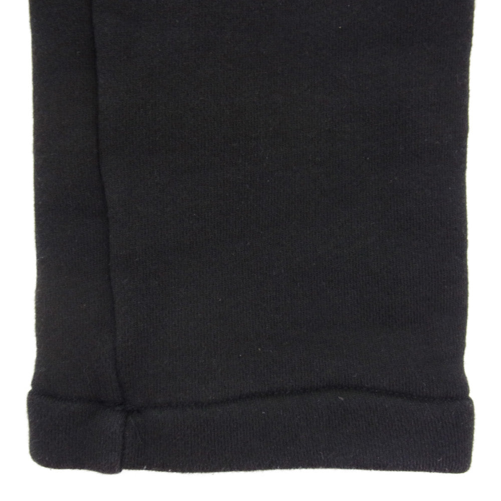 アミリ 150712 ダメージ加工 蛇腹 レザーパッチ バイカー スウェット パンツ ブラック系 L【中古】