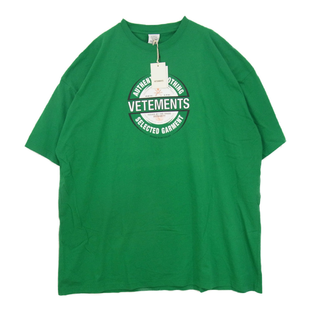 VETEMENTS ヴェトモン 20SS SS20TR373 BEER BADGE Tee ビール バッジ T