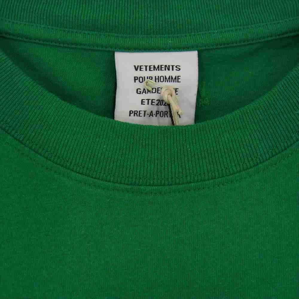 VETEMENTS ヴェトモン 20SS SS20TR373 BEER BADGE Tee ビール バッジ Tシャツ グリーン系 XL【中古】