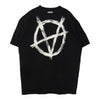VETEMENTS ヴェトモン UAH20TR923 アナーキー プリント オーバー Tシャツ ブラック系 XL【中古】