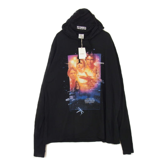 VETEMENTS ヴェトモン 20AW USW21LS019 × STAR WARS スターウォーズ ポスター プリント パーカー ブラック系 XL【中古】