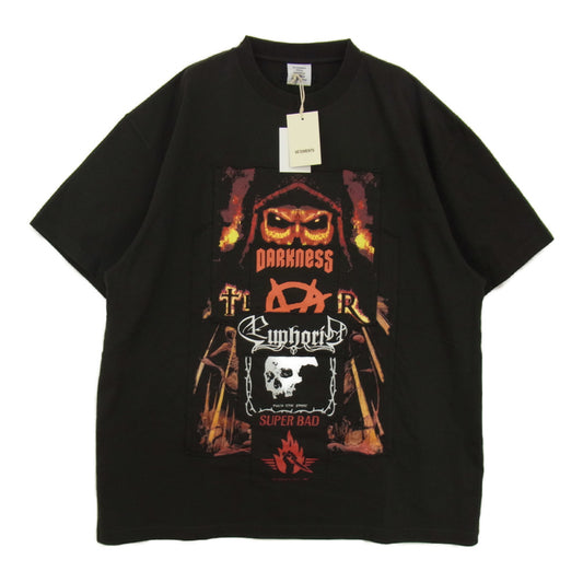 VETEMENTS ヴェトモン 20AW UAH21TR550 Metal Patch Tee メタル パッチ Tシャツ ブラック系 XL【中古】