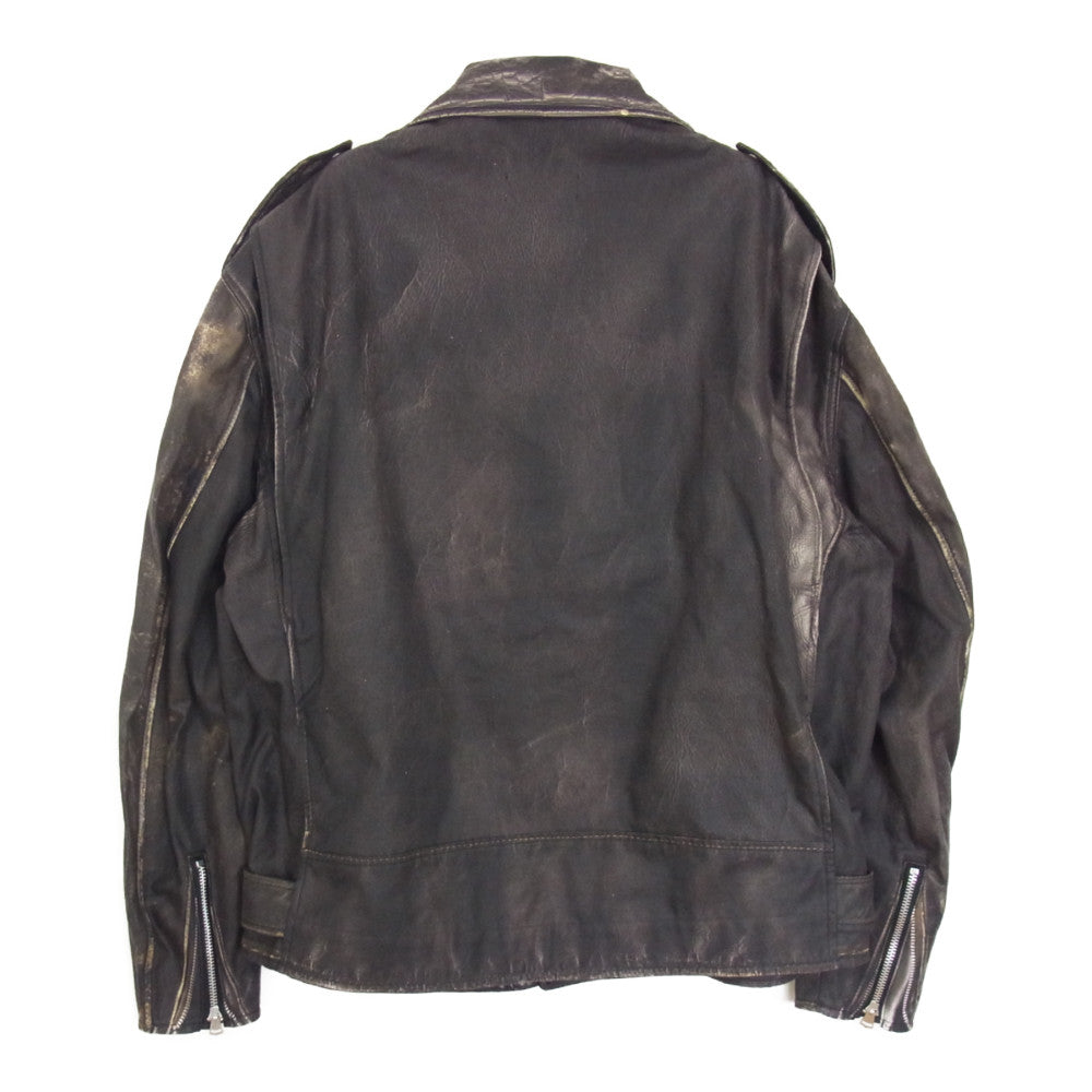 JUNYA WATANABE COMME des GARCONS ジュンヤワタナベコムデギャルソン eye × BERBERJIN ベルベルジン 22SS WI-J908 転写 ダブル ライダース ジャケット ブラック系 L【美品】【中古】