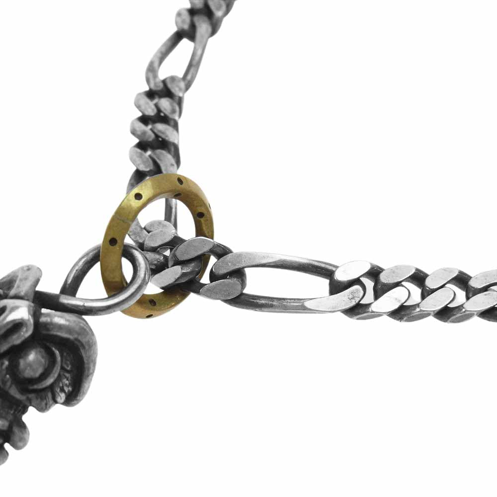 ガルシア OWL & SUGAR SKULL オウル シュガースカル フィガロチェーン ネックレス シルバー系【中古】