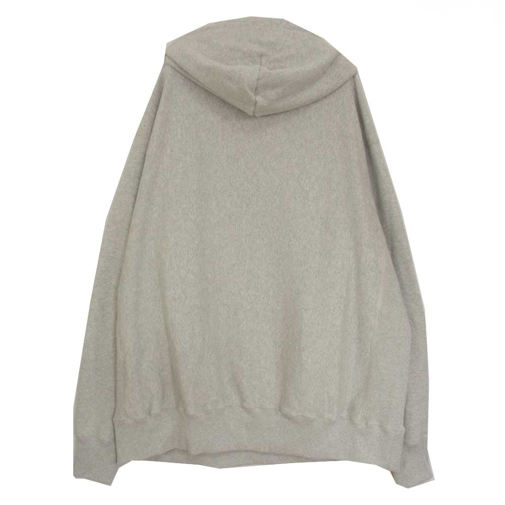 READY MADE レディメイド RM-J01-0000-019 HOODIE (R.MUTT) カレッジ ロゴ プリント プルオーバー パーカー グレー系 XXL【美品】【中古】