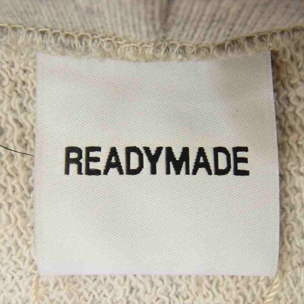 READY MADE レディメイド RM-J01-0000-019 HOODIE (R.MUTT) カレッジ ロゴ プリント プルオーバー パーカー グレー系 XXL【美品】【中古】