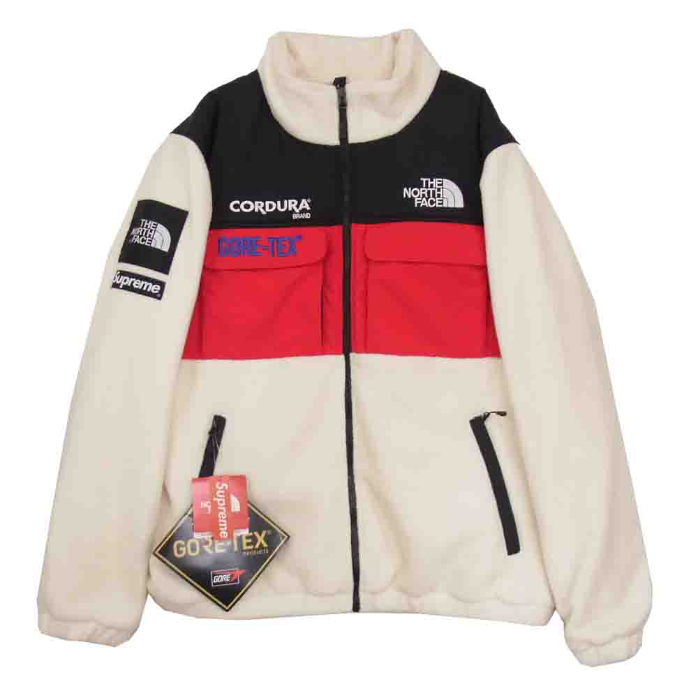 Supreme シュプリーム 18SS × THE NORTH FACE ノースフェイス EXPEDITION FLEECE JACKET エクスペディション フリース ジャケット ホワイト系 XL【中古】