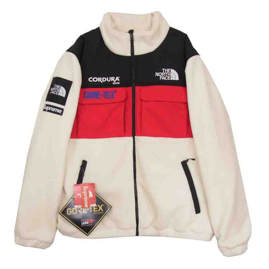 Supreme シュプリーム 18SS × THE NORTH FACE ノースフェイス EXPEDITION FLEECE JACKET エクスペディション フリース ジャケット ホワイト系 XL【中古】