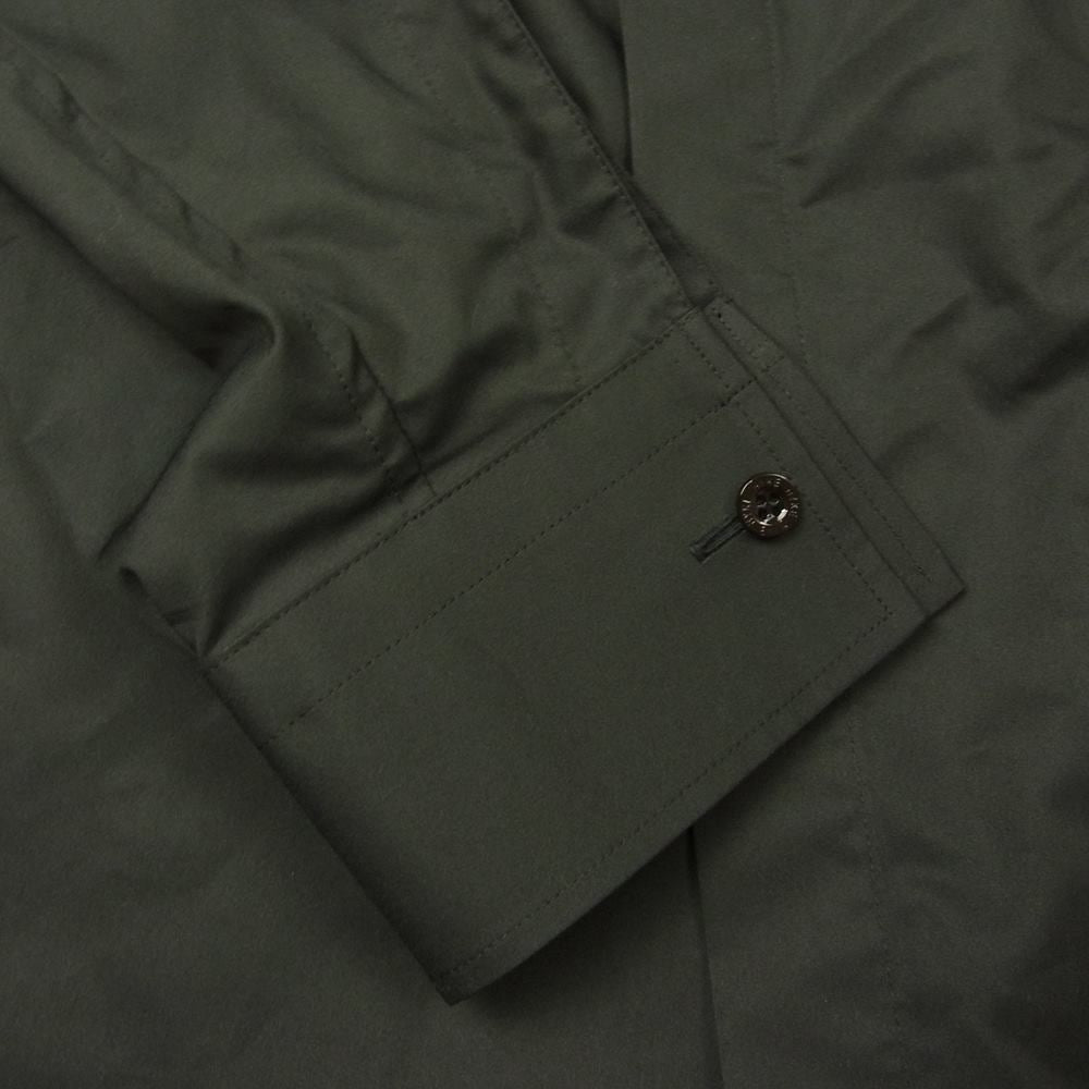 HYKE ハイク 21SS 212-15149 Long Shirt ギャザー スタンドカラー 比翼 ロング シャツ ブラック系 1【美品】【中古】