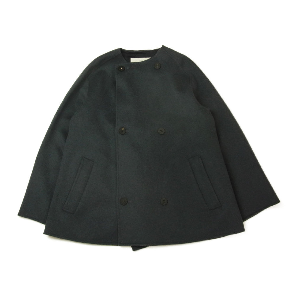 ギャルリーヴィー 23-08-04-08103 ウール ダブルフェイス ショート ノーカラー コート グレー系 36【極上美品】【中古】