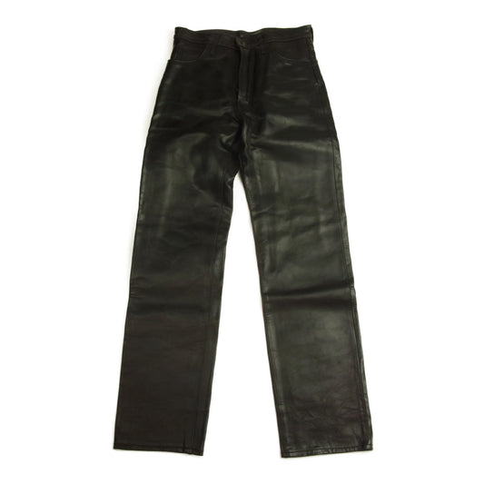 AERO LEATHER エアロレザー ホースハイド レザー ファイブポケット パンツ ブラック系 30【極上美品】【中古】