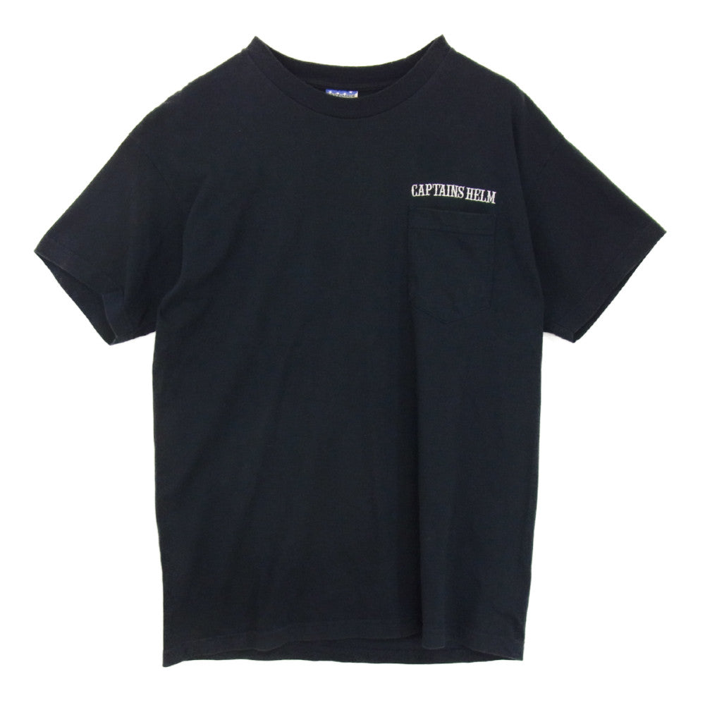 キャプテンズヘルム ロゴ ポケット付き Tシャツ ブラック系 L【中古】
