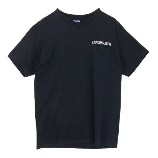 キャプテンズヘルム ロゴ ポケット付き Tシャツ ブラック系 L【中古】