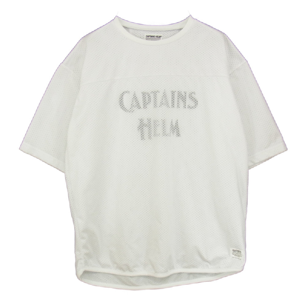 キャプテンズヘルム ロゴ メッシュ Tシャツ ホワイト系 XL【中古】