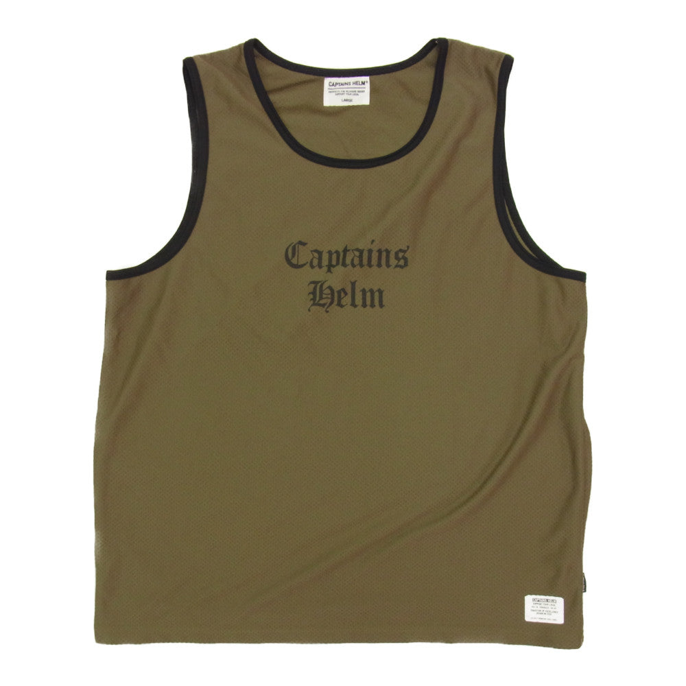 キャプテンズヘルム 21SS LOCAL DOUBLE MESH TANK-TOP メッシュ タンクトップ カーキ系 L【中古】