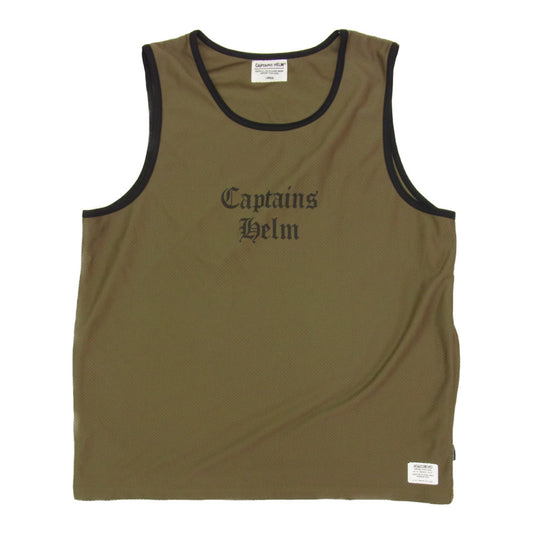 キャプテンズヘルム 21SS LOCAL DOUBLE MESH TANK-TOP メッシュ タンクトップ カーキ系 L【中古】