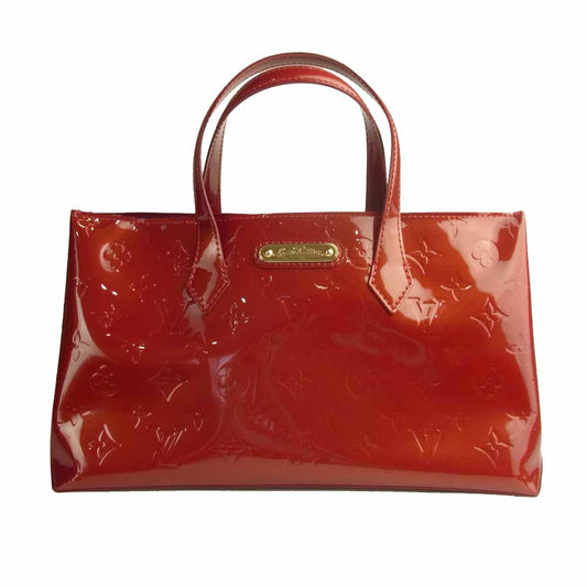 LOUIS VUITTON ルイ・ヴィトン M93642 モノグラム ヴェルニ ウィルシャー PM エナメル ハンド バッグ レッド系【中古】