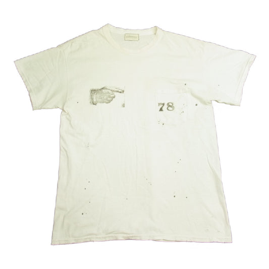 GLADHAND & Co. グラッドハンド ダメージ加工 ポケットTシャツ ホワイト系【中古】