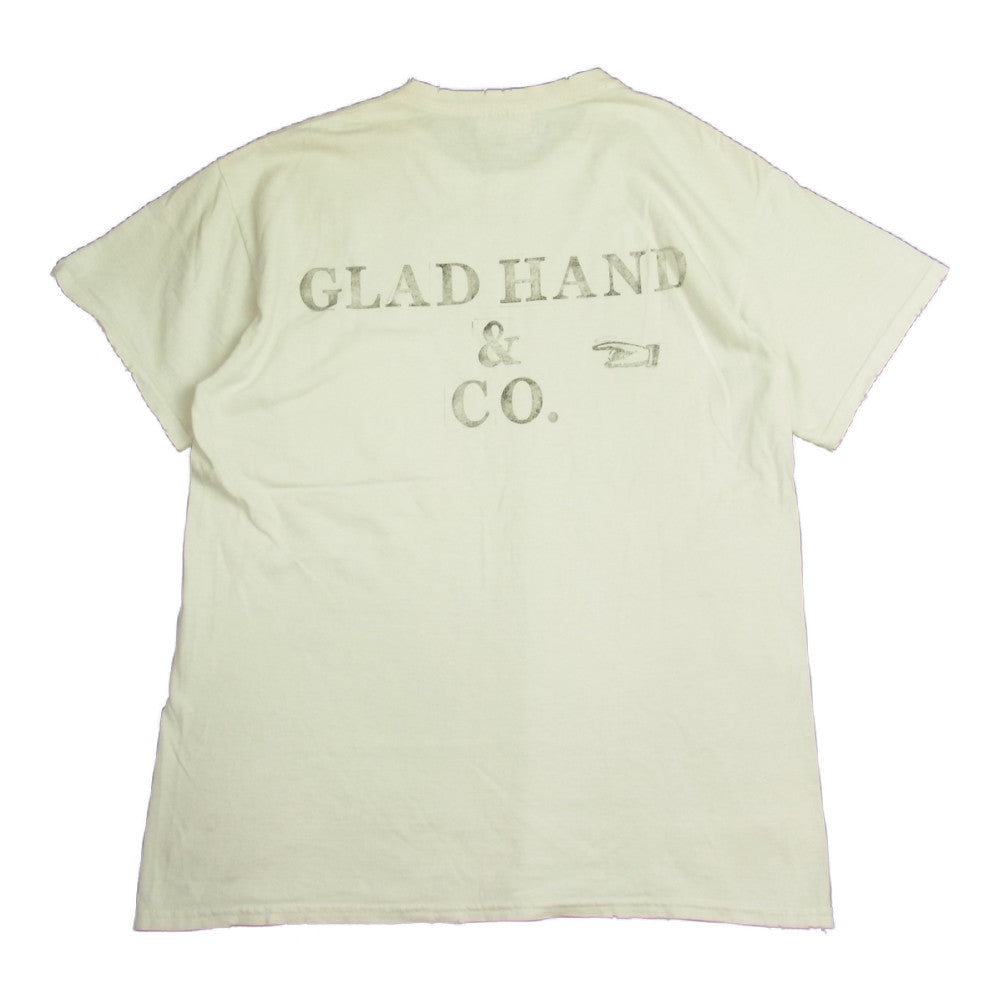 GLADHAND & Co. グラッドハンド ダメージ加工 ポケットTシャツ ホワイト系【中古】