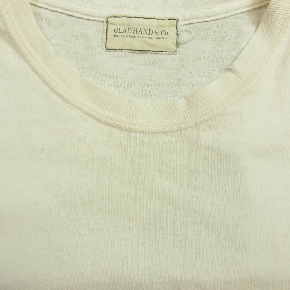 GLADHAND & Co. グラッドハンド ダメージ加工 ポケットTシャツ ホワイト系【中古】
