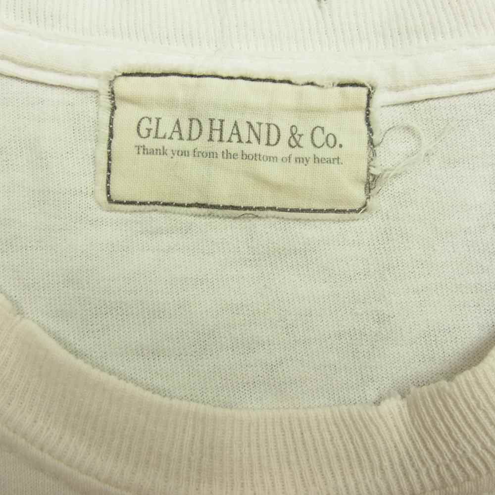 GLADHAND & Co. グラッドハンド ダメージ加工 ポケットTシャツ ホワイト系【中古】