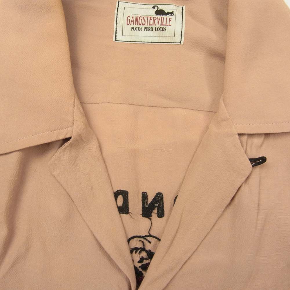 GANGSTERVILLE ギャングスタービル GSV-15-SS-19 Blondes S/S Shirts ブロンズ オープンカラー シャツ ピンクベージュ系 S【中古】