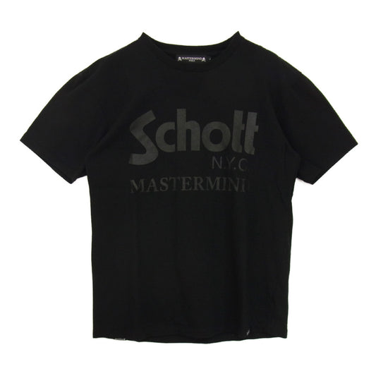 mastermind JAPAN マスターマインドジャパン Schott 3193130 ショット クルーネック ロゴ Tシャツ ブラック系 L【中古】