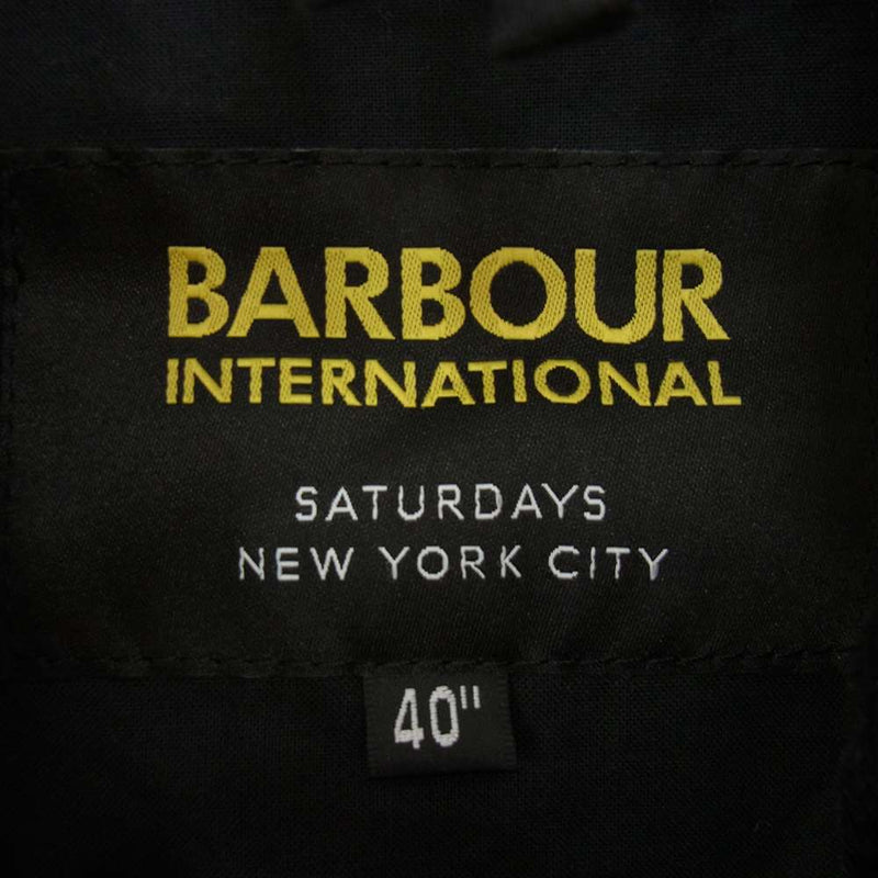 Barbour バブアー 1902426 Saturdays NYC サタデーズ ニューヨーク シティ Waxed Jacket ワックス ジャケット ベルト付 ブラック系 40【美品】【中古】