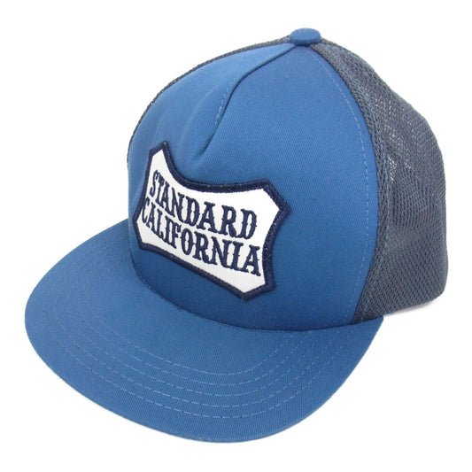 STANDARD CALIFORNIA スタンダードカリフォルニア ロゴワッペン メッシュキャップ ブルー系【中古】