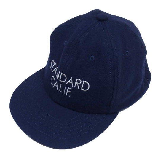 STANDARD CALIFORNIA スタンダードカリフォルニア ロゴ刺繍 ウール キャップ ネイビー系【中古】