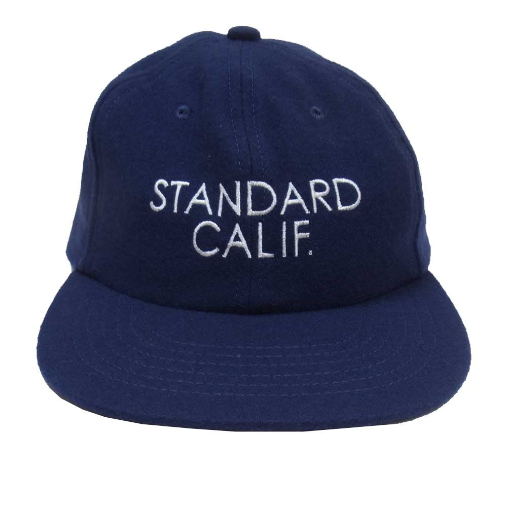 STANDARD CALIFORNIA スタンダードカリフォルニア ロゴ刺繍 ウール キャップ ネイビー系【中古】