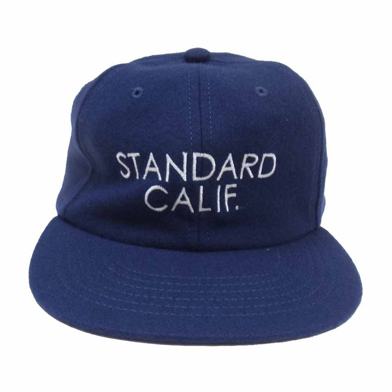 STANDARD CALIFORNIA スタンダードカリフォルニア ロゴ刺繍 ウール キャップ ネイビー系【中古】