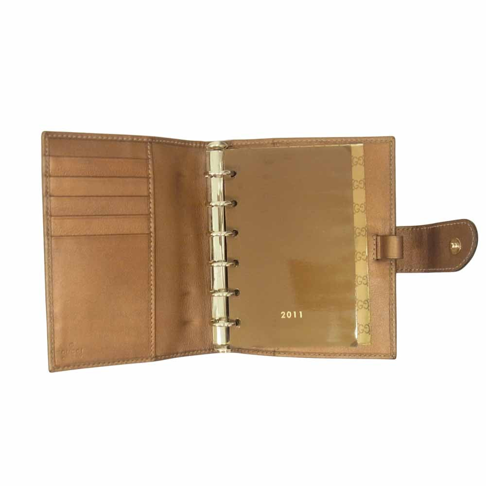 GUCCI グッチ 245946 GG キャンバス 手帳 カバー ブラウン系【中古】
