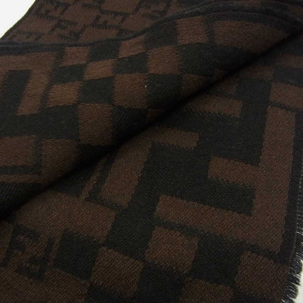 FENDI フェンディ ズッカ柄 ウールマフラー  ブラウン系【中古】