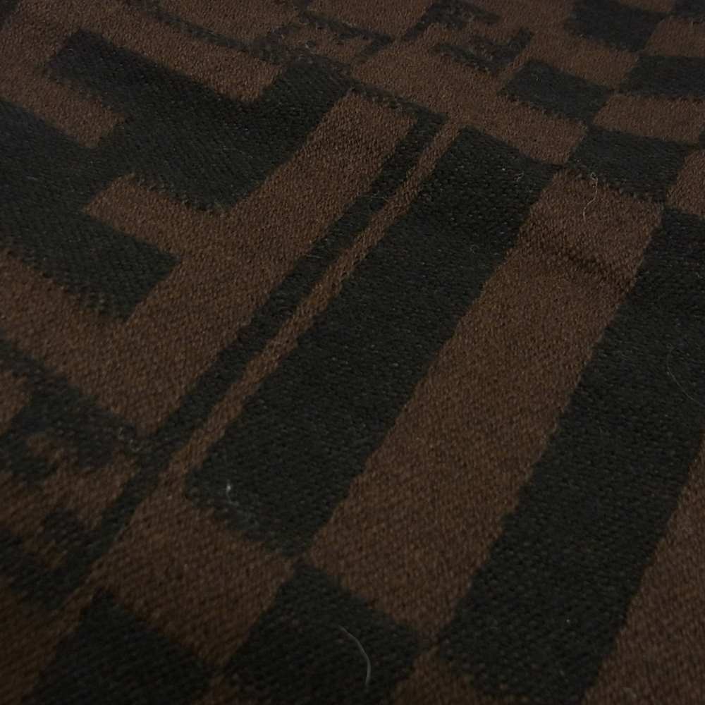 FENDI フェンディ ズッカ柄 ウールマフラー  ブラウン系【中古】