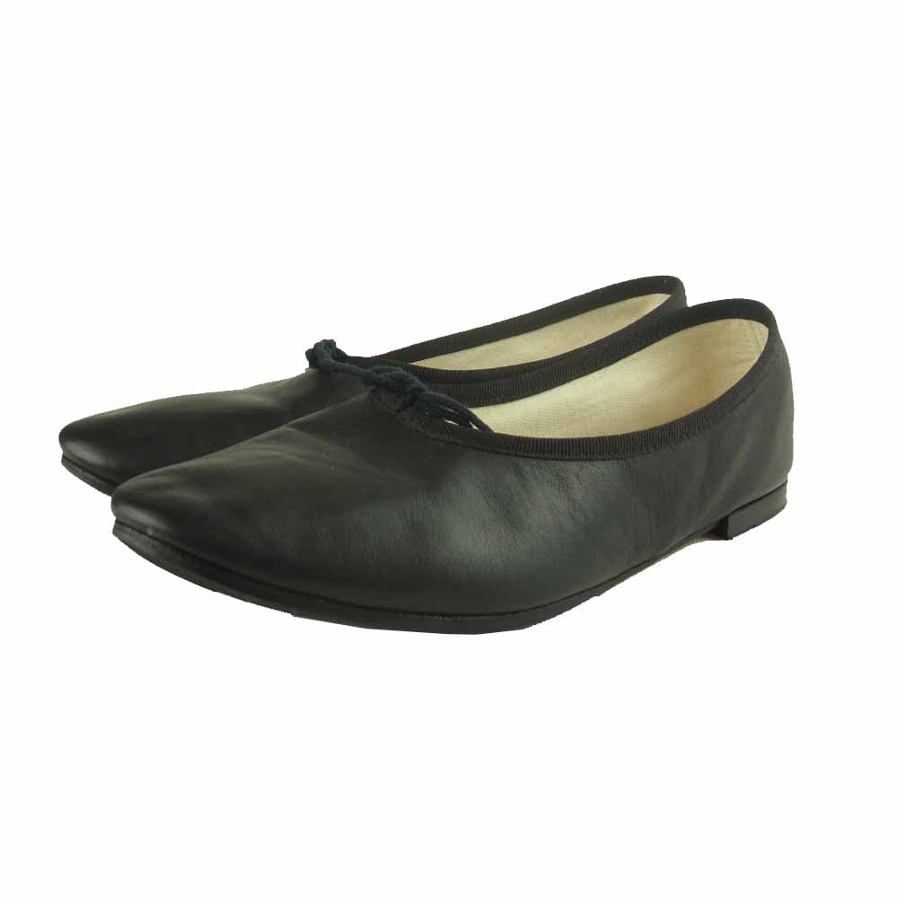repetto レペット レザー バレエシューズ フラット パンプス ブラック系 37【中古】
