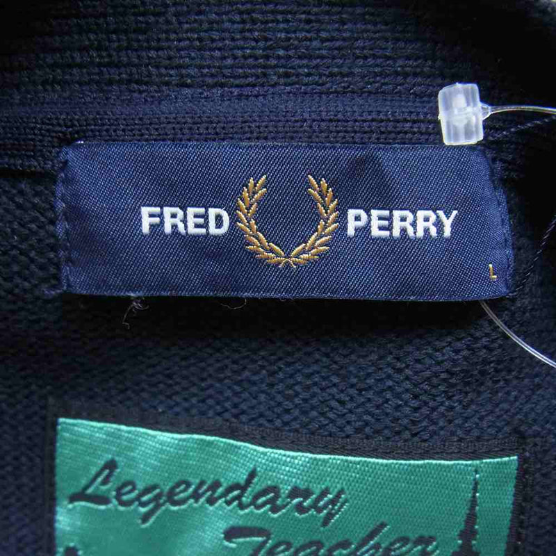 FRED PERRY フレッドペリー 22SS SSZ BEAMS FZ3248 L/TEACHER C/G オーバーサイズ カーディガン ネイビー系 L【新古品】【未使用】【中古】