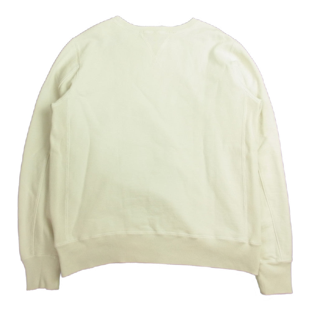 REMI RELIEF レミレリーフ BEAMS ビームス 別注 ヴィンテージ加工 クルーネック スウェット ホワイト系 L【中古】