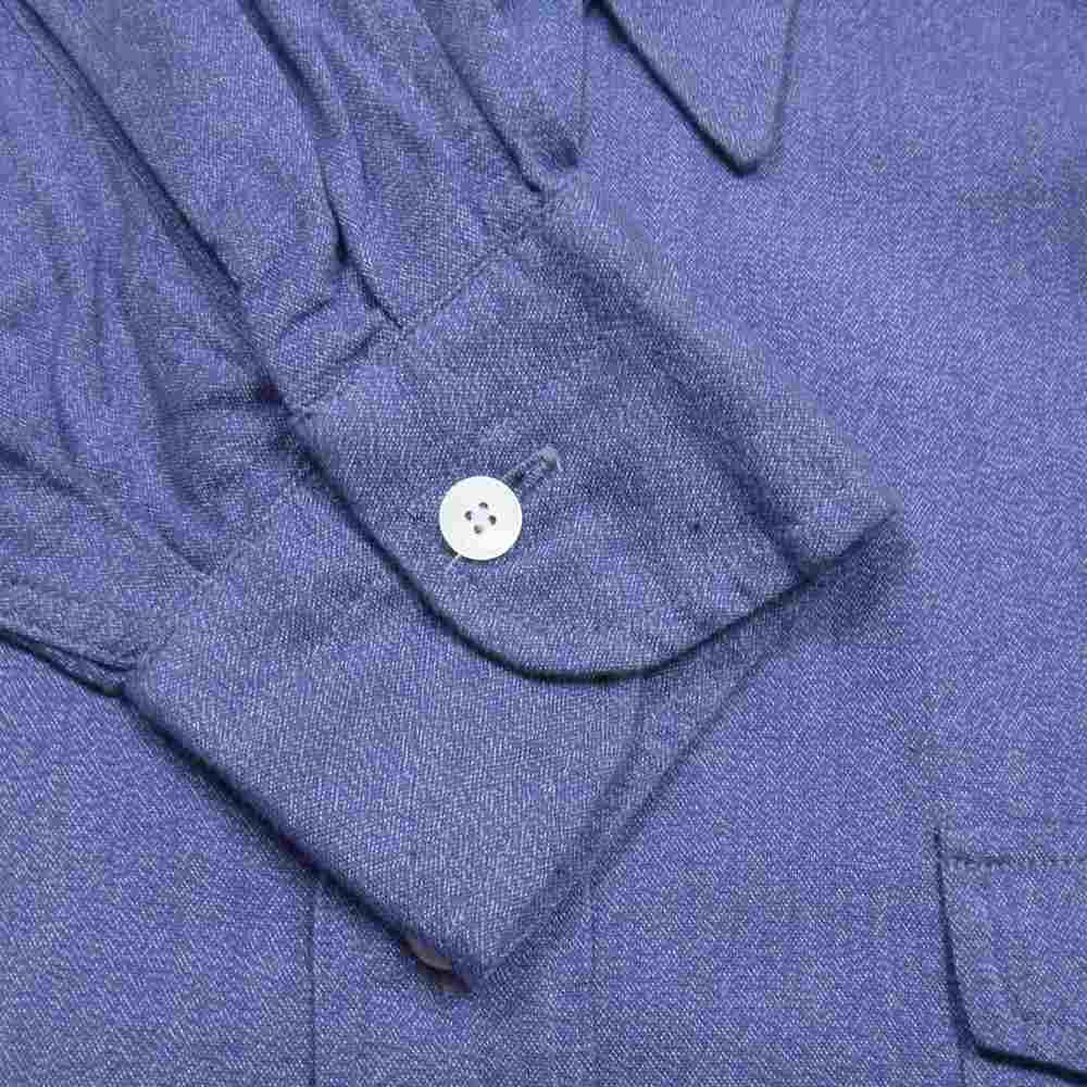COMOLI コモリ 21AW U03-02005 ヨリ杢 ワーク シャツ ネイビー系 1