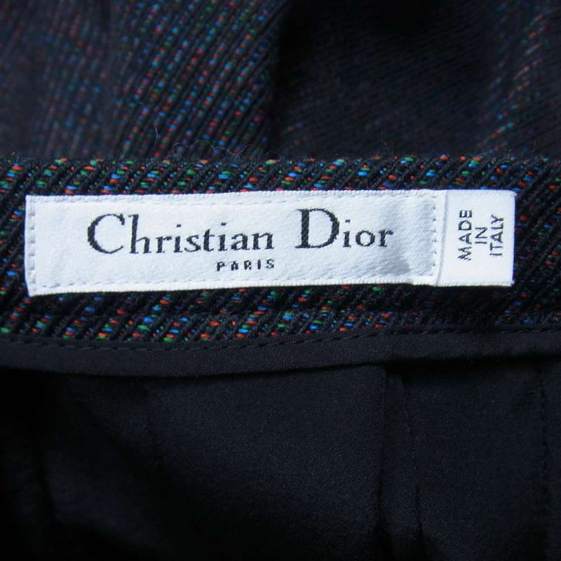 Christian Dior クリスチャンディオール ウール プリーツスカート ブラック系 36【中古】