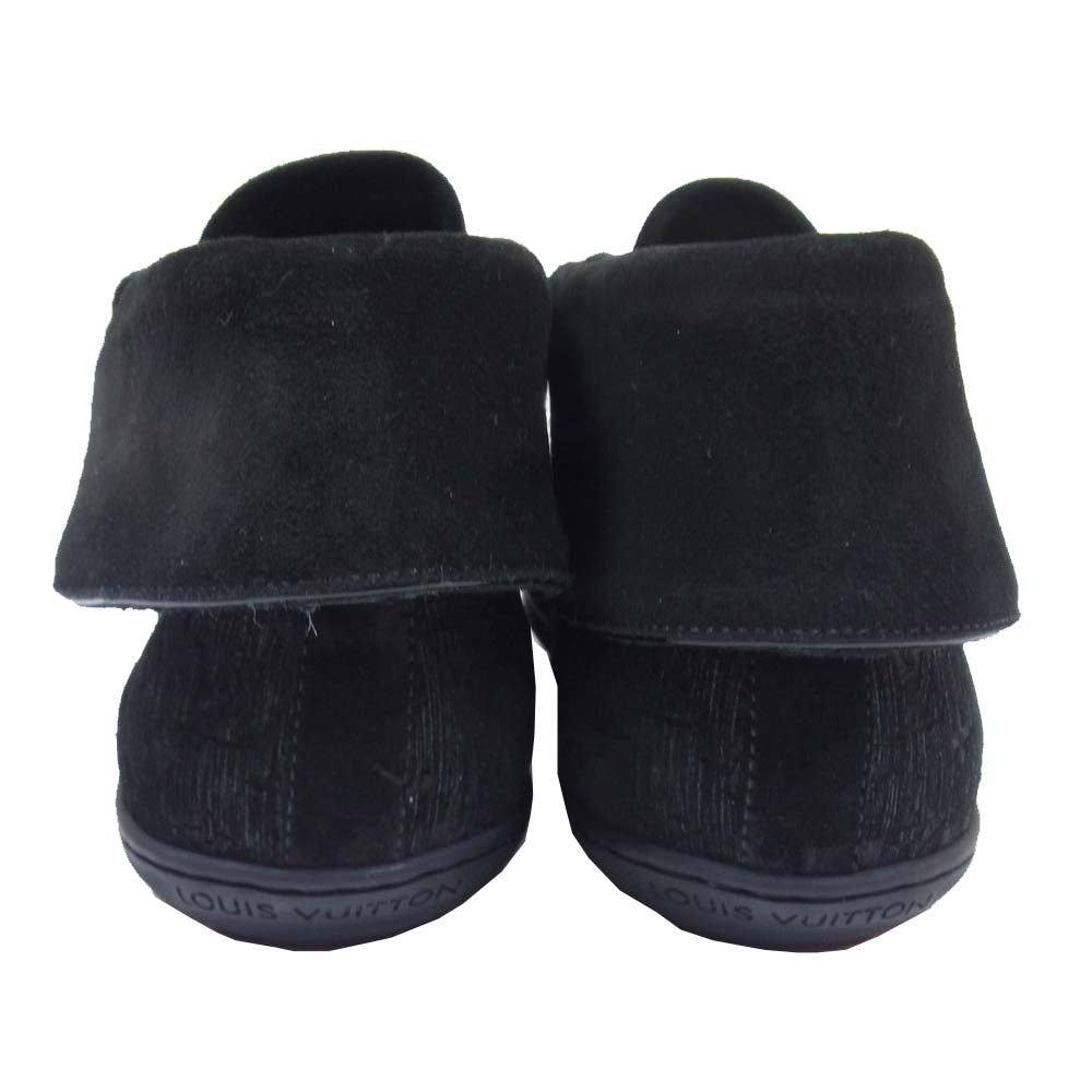 LOUIS VUITTON ルイ・ヴィトン モノグラム スエード ハイカット シューズ ブラック系 37【中古】