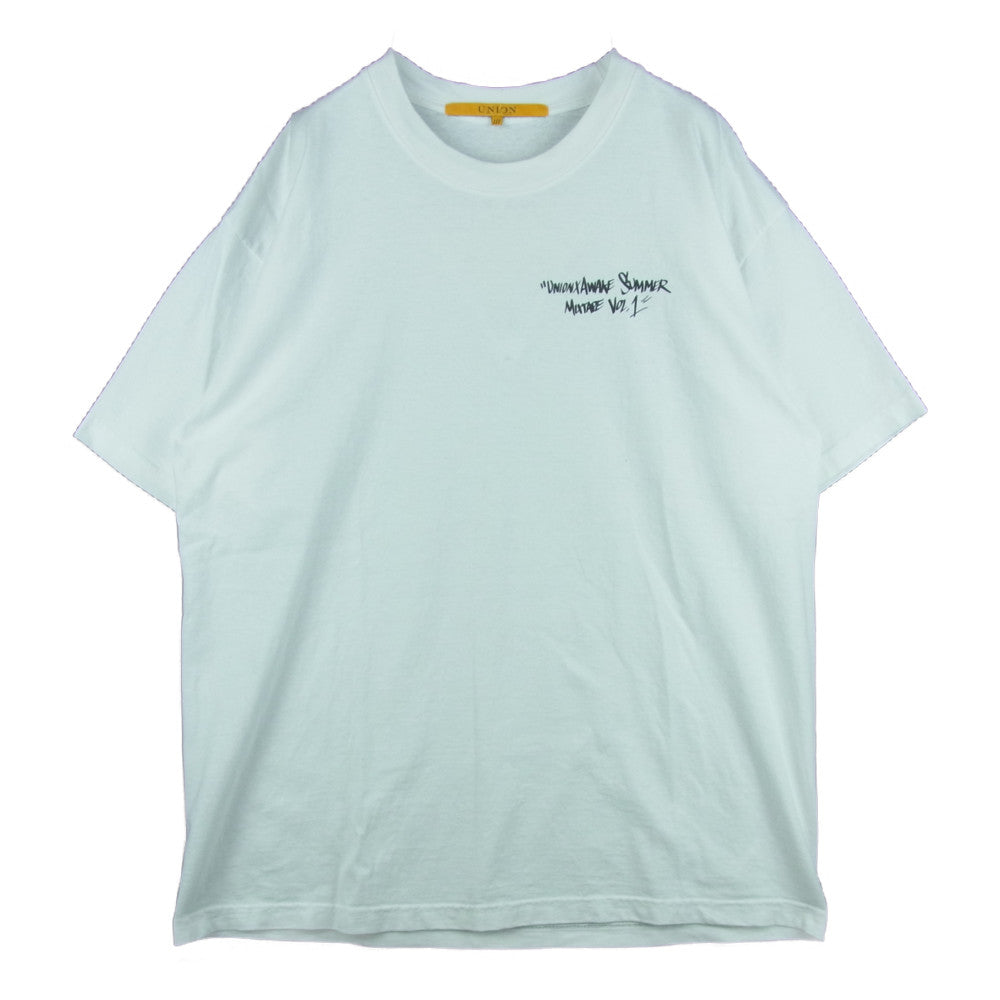ユニオン AWAKE Cassette Mixtape LA Side T-Shirt アウェイク カセット ミックステープ プリント 半袖 Tシャツ ホワイト系 3【中古】