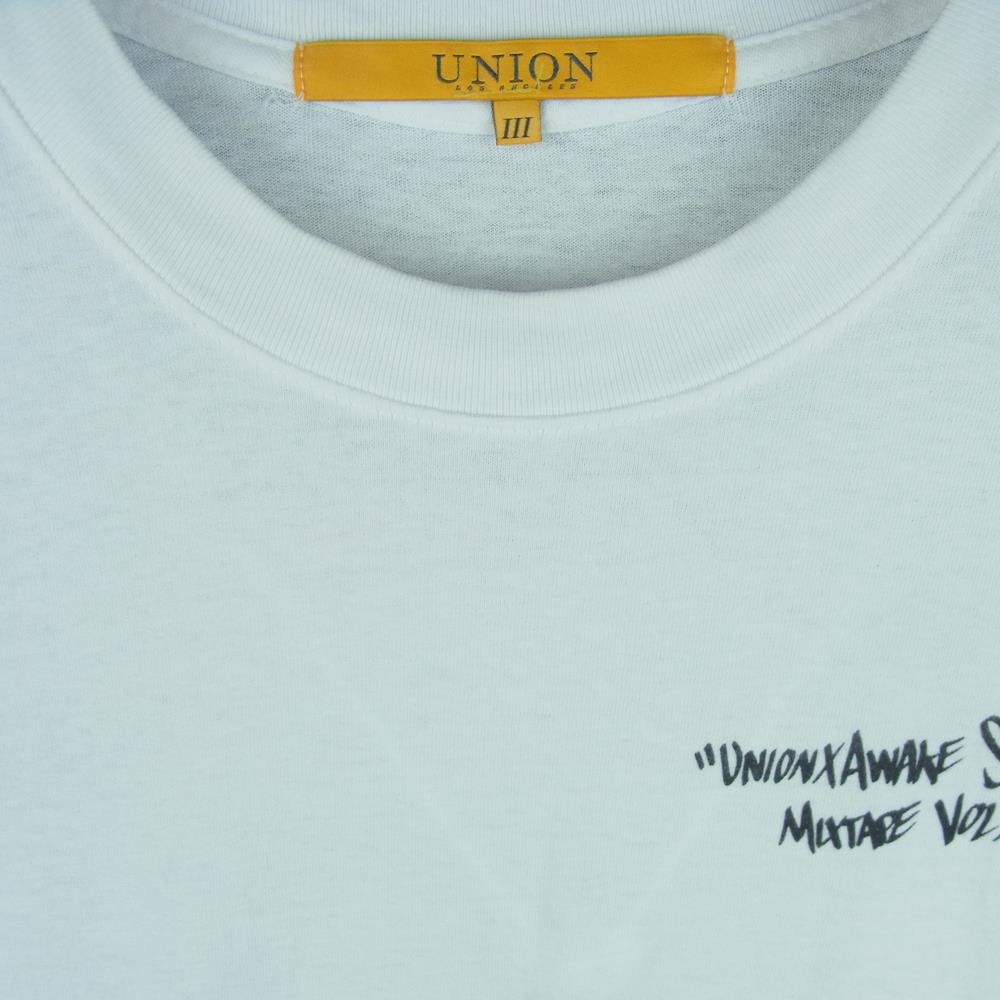 ユニオン AWAKE Cassette Mixtape LA Side T-Shirt アウェイク カセット ミックステープ プリント 半袖 Tシャツ ホワイト系 3【中古】