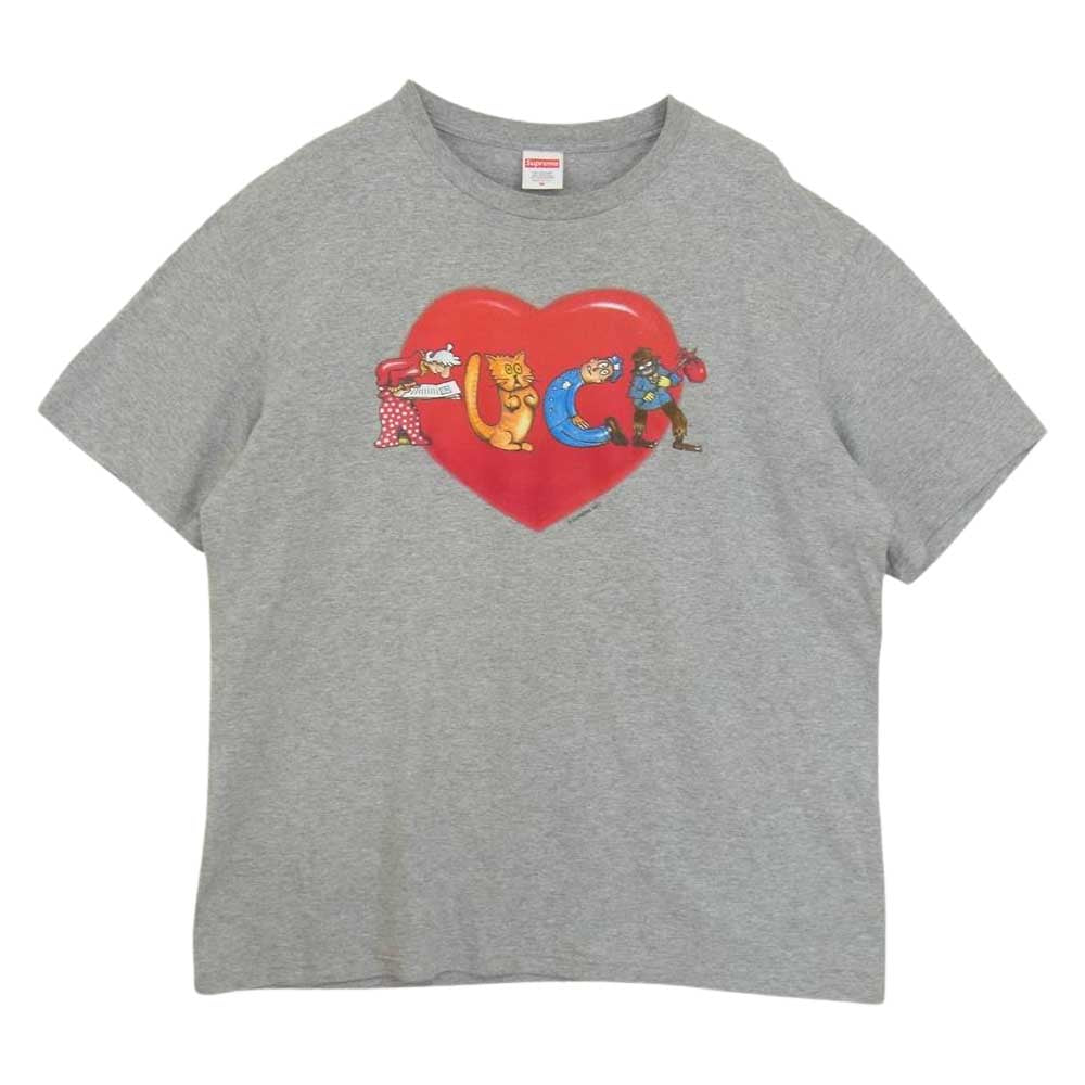 Supreme シュプリーム 17AW Heart Fuck Tee  ハート ファック 半袖 Tシャツ グレー系 M【中古】