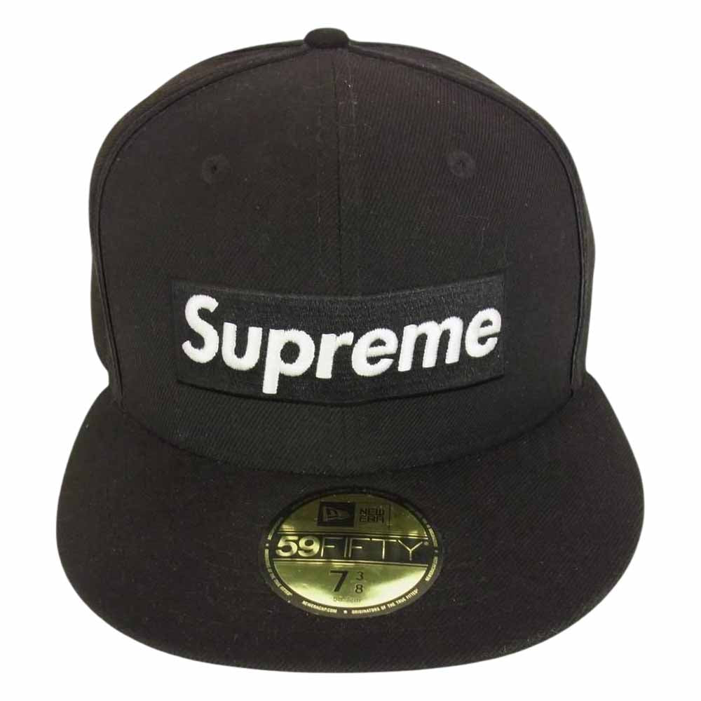 Supreme シュプリーム 17SS × NEW ERA Piping Box Logo ニューエラ パイピング ボックス ロゴ  ベースボール キャップ ブラック ブラック系 7 3/8【中古】
